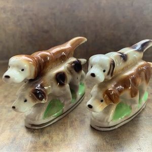 Vintage Japanese hunting dog figurines